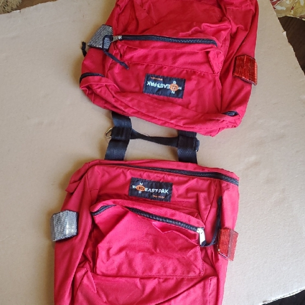 Eastpak Vibrant Red Backpack SADDLEBAG Duo Vintage For Bicycle